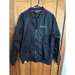 Amazon Bomber Black AWS re:Invent 10 Jacket Zipper Front Size Medium 100% Nylon